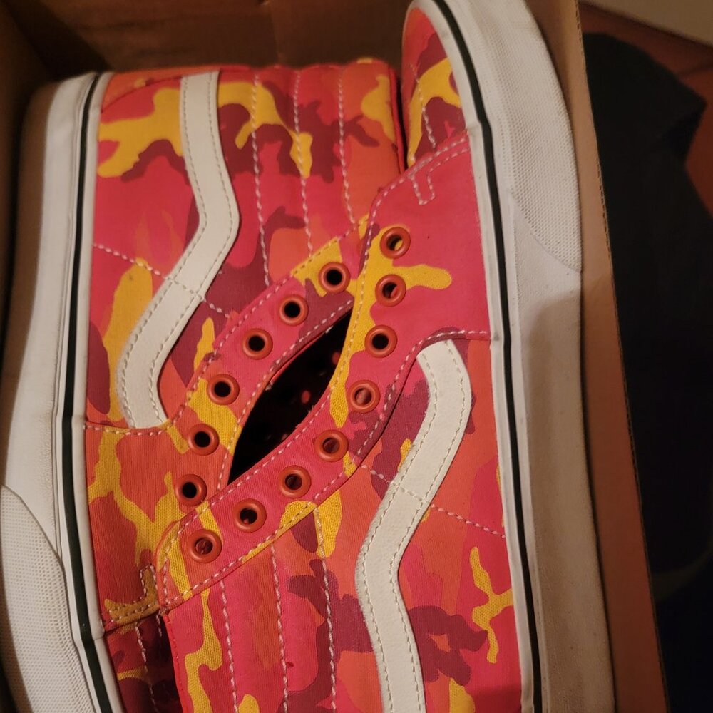 Camouflage orange vans